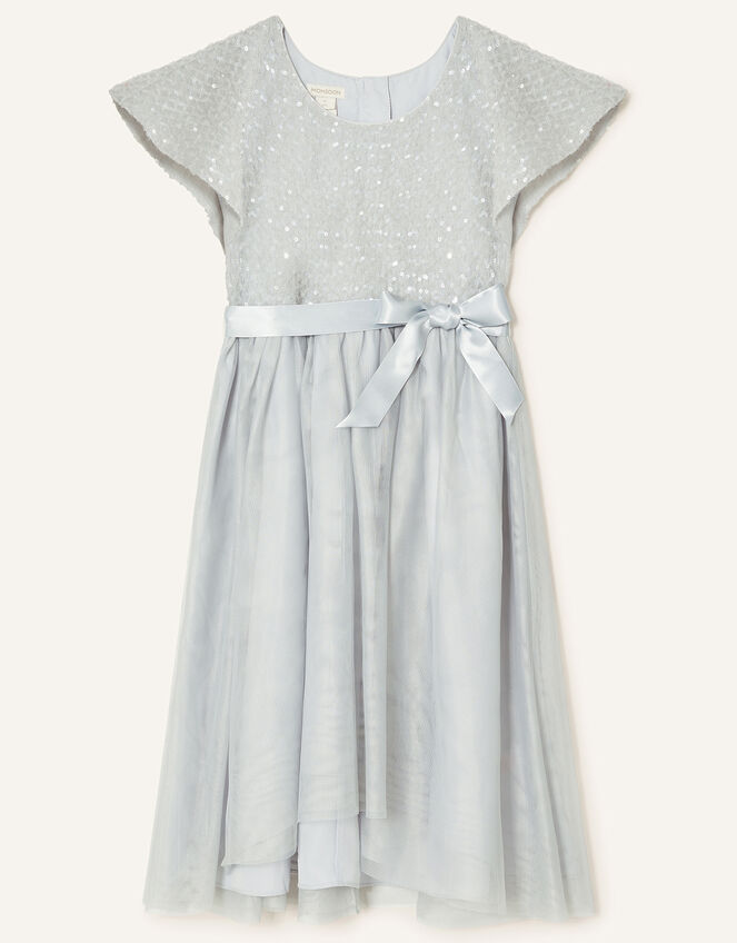 Truth Sequin Cape Sleeve Dress , Grey (GREY), large