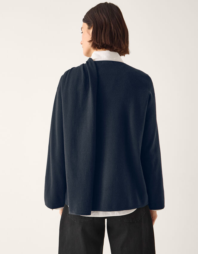 Simmi Asymmetrical Scarf Cardigan Blue