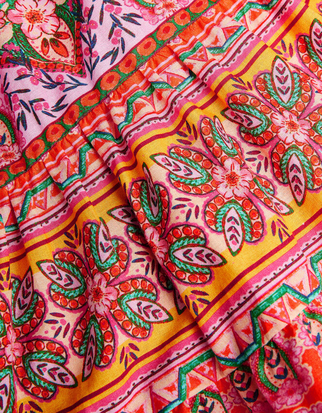 Heritage Print Halter Dress, Orange (ORANGE), large