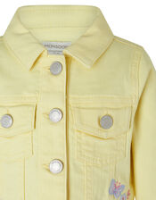 Baby Yuki Butterfly Denim Jacket, Yellow (YELLOW), large