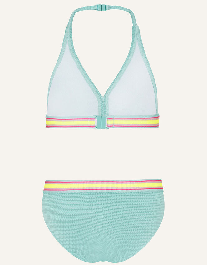 Sporty Textured Bikini Set, Blue (TURQUOISE), large