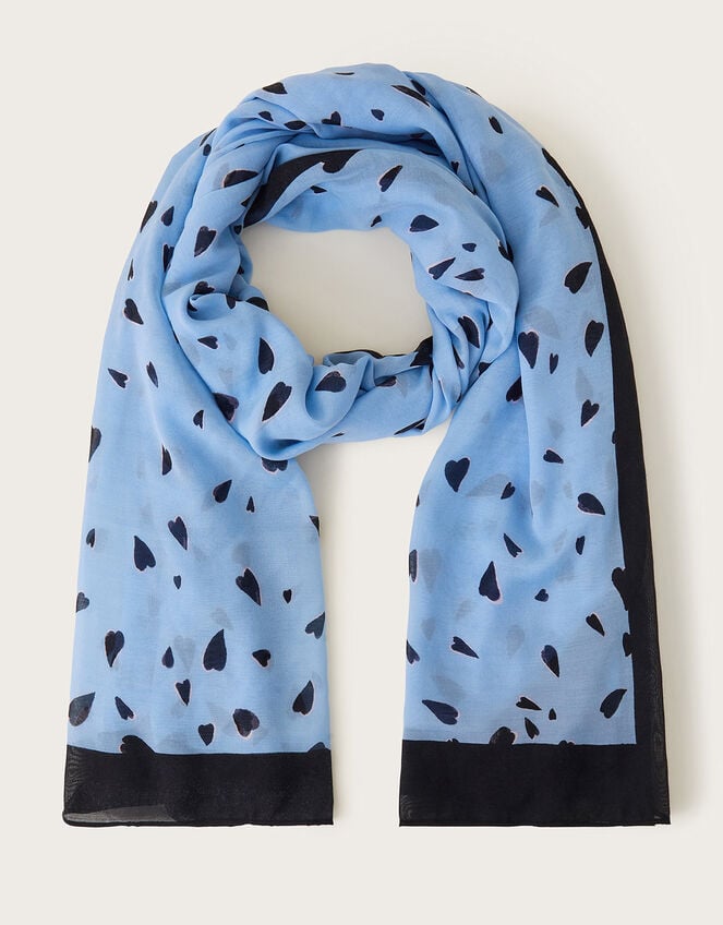 Heart Print Lightweight Scarf, , large