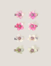 8-Pack Mini Flower Hair Clips, , large