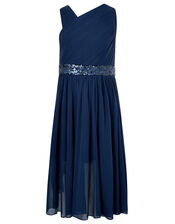 Abigail One-Shoulder Sequin Prom Dress, Blue (NAVY), large