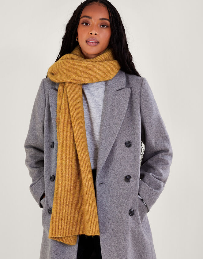 Super Soft Knit Scarf with Recycled Polyester Yellow | The Goa ...