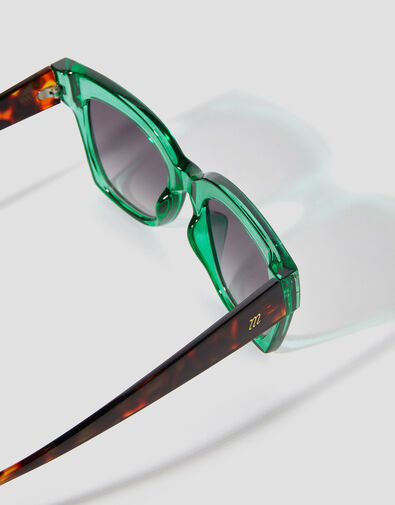 Contrast Chunky Square Sunglasses, , large