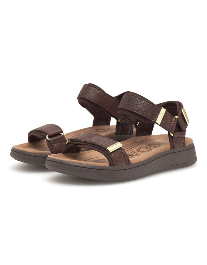 Woden Line Sandals, Brown (BROWN), large