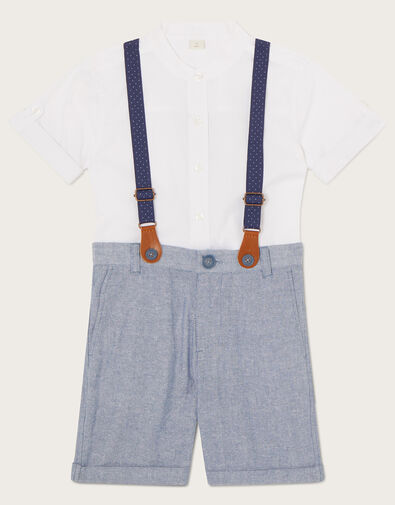 Nathan Three-Piece Braces and Shorts Set, Blue (BLUE), large