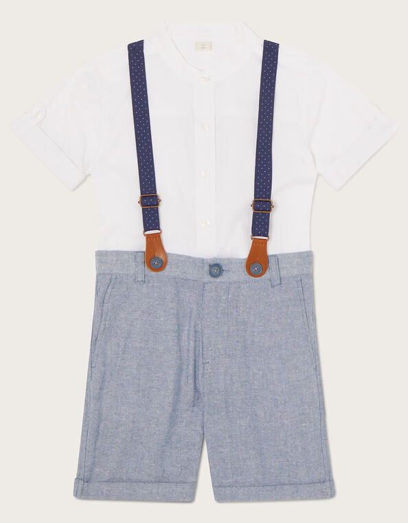 Nathan Three-Piece Braces and Shorts Set, Blue (BLUE), large