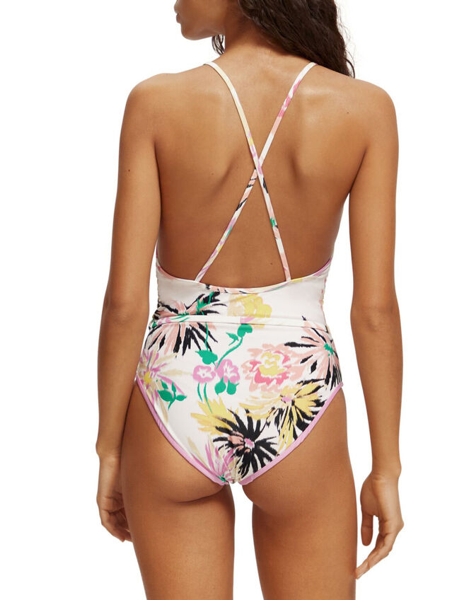 Scotch and Soda Smocked Detail Swimsuit, Multi (MULTI), large