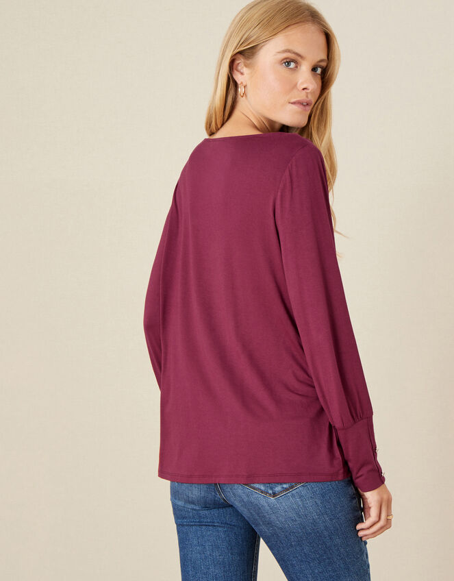 Carley Cowl Neck Top, Red (BERRY), large