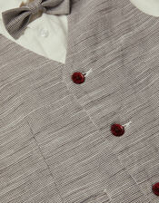 Greyson 3-Piece Houndstooth Waistcoat & Shirt, Blue (NAVY), large