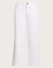 Wide Leg Cropped Jeans , Natural (ECRU), large