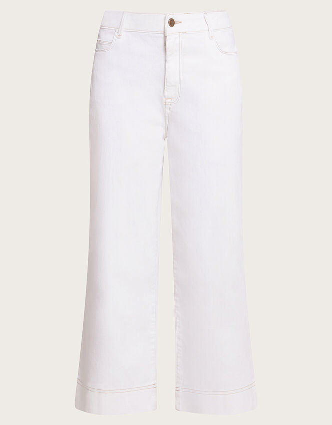Wide Leg Cropped Jeans , Natural (ECRU), large