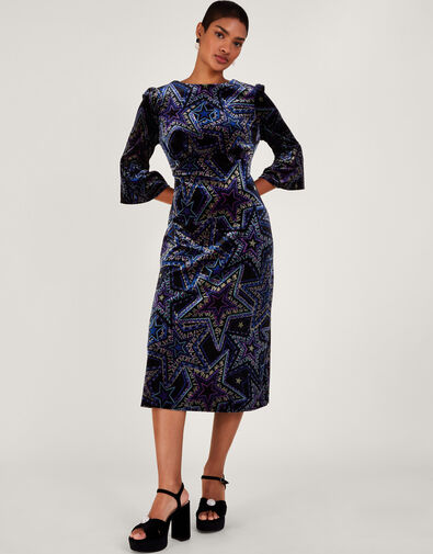 Serenity Velvet Dress, Black (BLACK), large
