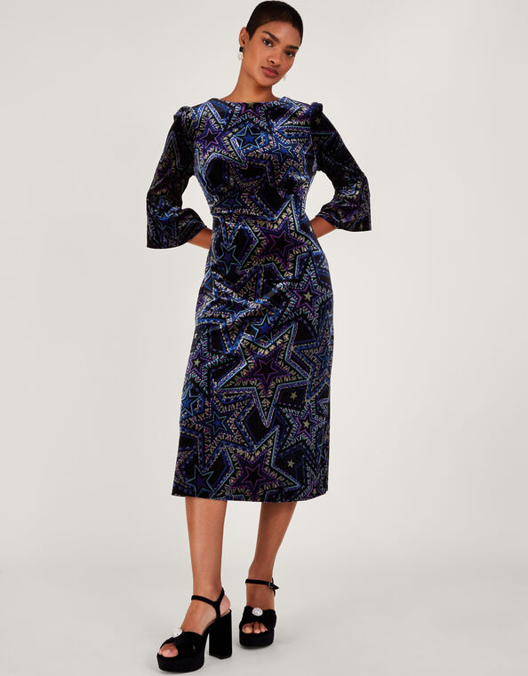Serenity Velvet Dress, Black (BLACK), large