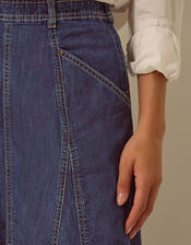Harper Godet Midi Skirt , Blue (INDIGO), large
