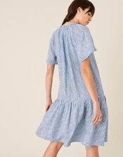 Ditsy Floral Dress in Sustainable Viscose, Blue (BLUE), large