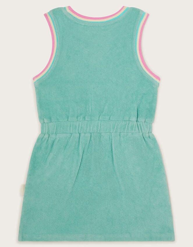 Sporty Towelling Dress, Green (GREEN), large