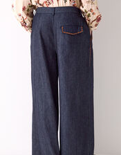 East Jayla Embroidered Denim Trousers, Blue (NAVY), large
