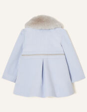 Baby Fluffy Collar Bow Coat, Blue (PALE BLUE), large