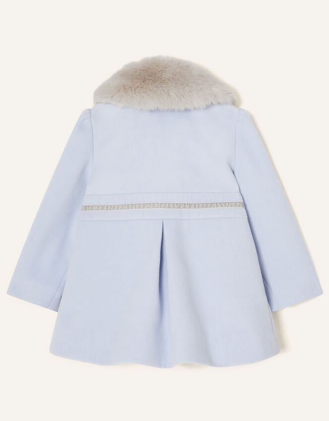 Baby Fluffy Collar Bow Coat, Blue (PALE BLUE), large