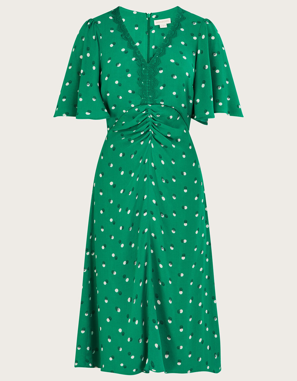 Aoife Spot Print Tea Dress Green | Casual & Day Dresses | Monsoon UK.