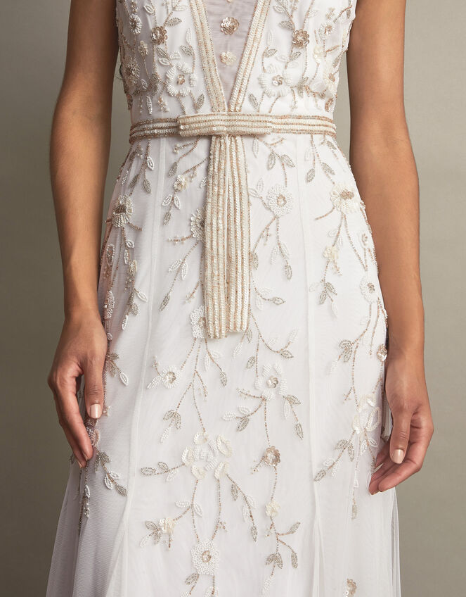 Michelle Embroidered Bridal Dress, Ivory (IVORY), large
