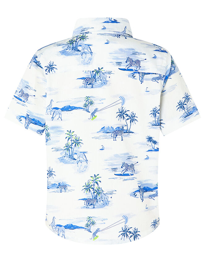 Alika Animal Shirt in Organic Cotton, Ivory (IVORY), large