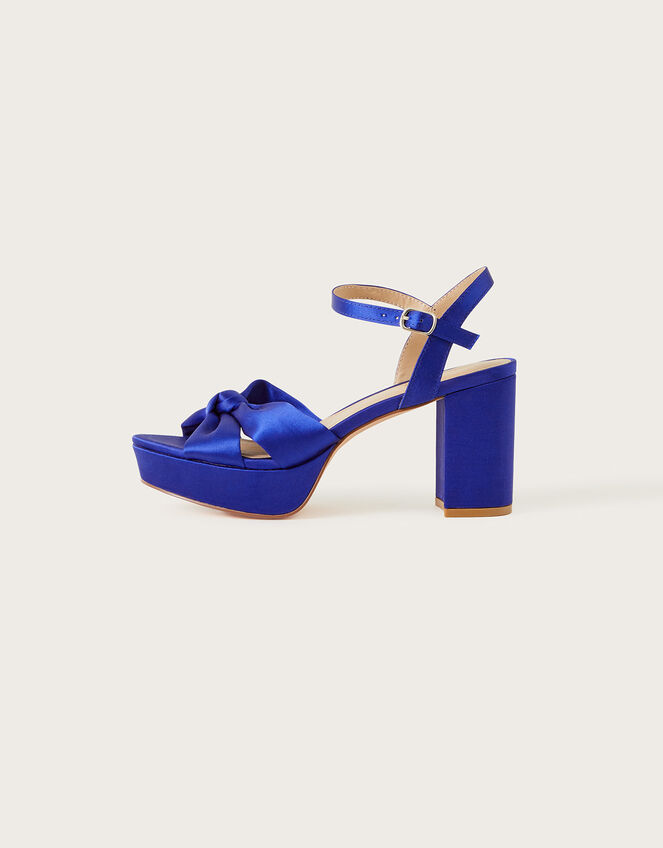 Platform Heeled Sandals, Blue (BLUE), large