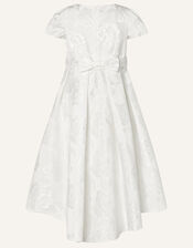 Henrietta Jacquard Dress, Ivory (IVORY), large