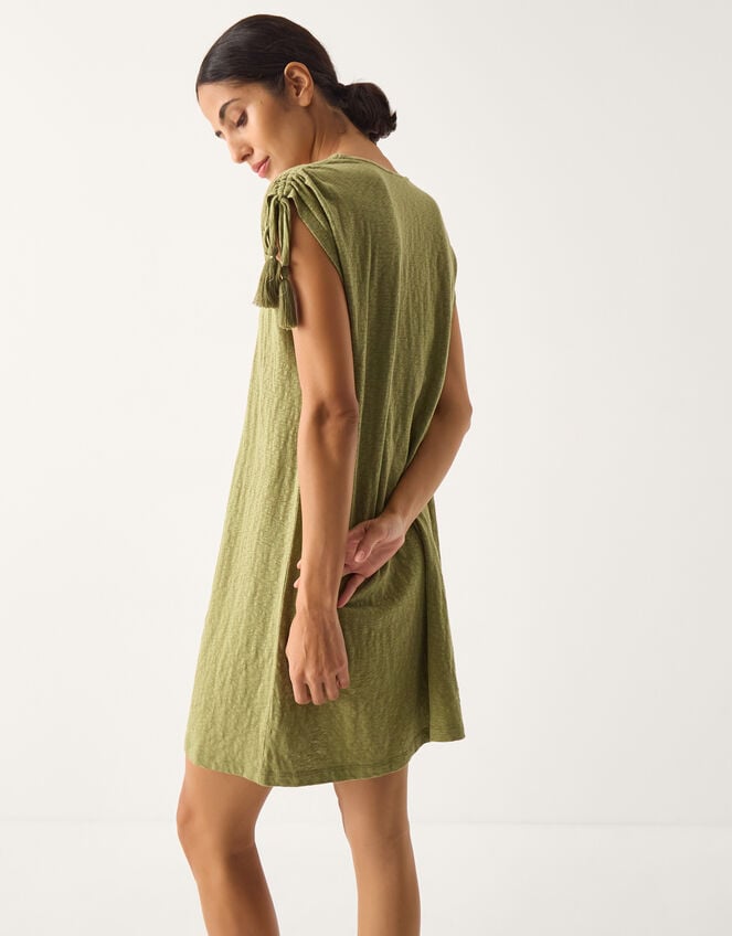 Julie Embroidered Mini Kaftan Dress Green