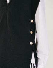 Billie Button Side Tabard, Black (BLACK), large