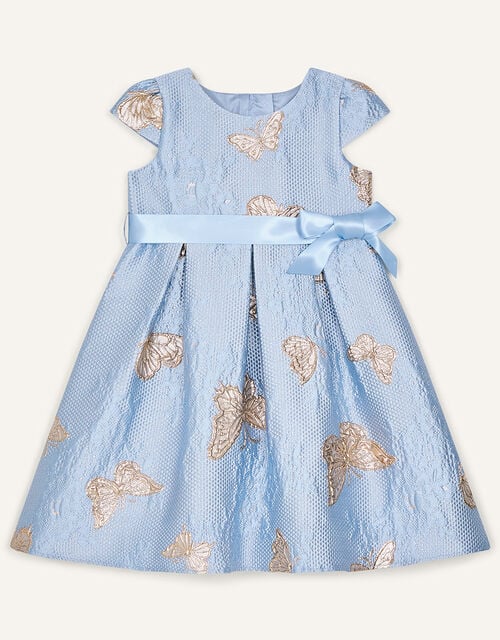 Baby Butterfly Jacquard Dress, Blue (BLUE), large