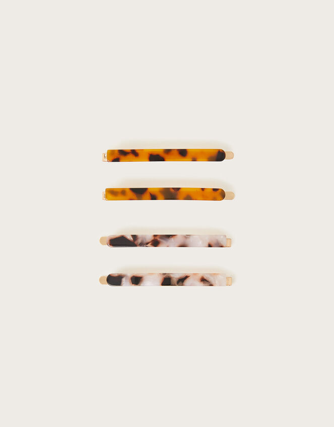 Tortoiseshell Hair Slides 4 Pack, , large