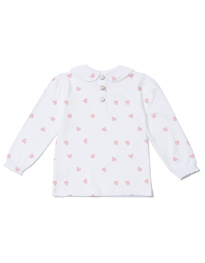 Dotty Dungarees Peter Pan Collar Top, White (WHITE), large