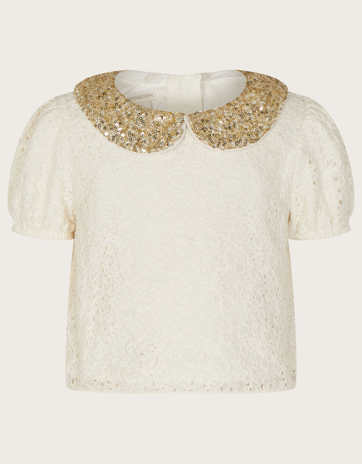Sequin sales collar top