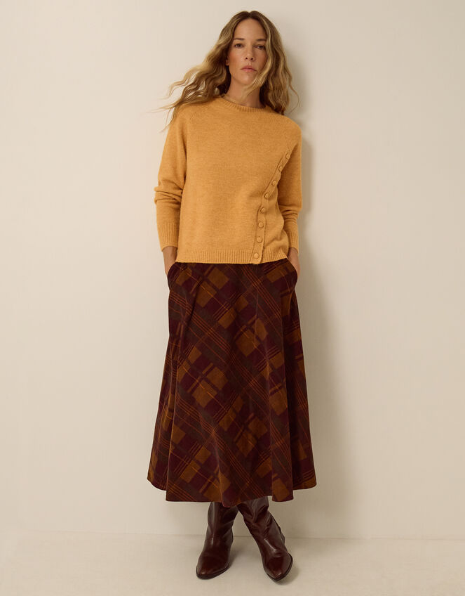 Bray Asymmetrical Button Jumper, Yellow (OCHRE), large