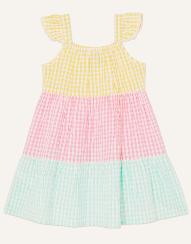 Baby Gingham Colour Block Dress, Multi (MULTI), large