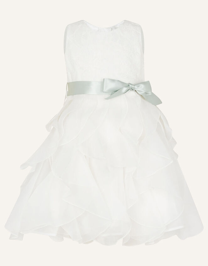 Baby Cancan Lace Ruffle Dress, Ivory (IVORY), large