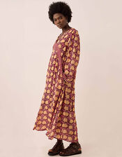 East Zinnia Floral Print Lightweight Dress, Red (BERRY), large