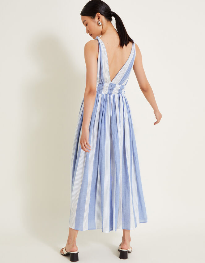 Celia Stripe Dress, Blue (BLUE), large