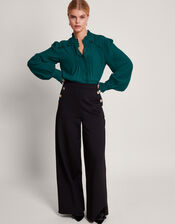 Prue Lacy Pintuck Blouse, Green (GREEN), large