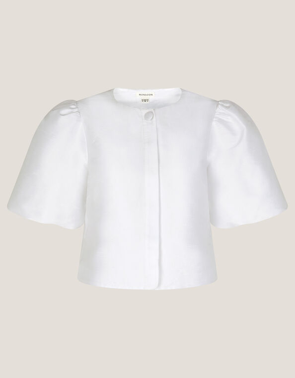 Mia Puff Sleeve Wedding Jacket, Ivory (IVORY), large