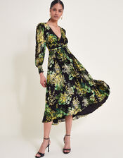 Valeria Print Dress, Black (BLACK), large
