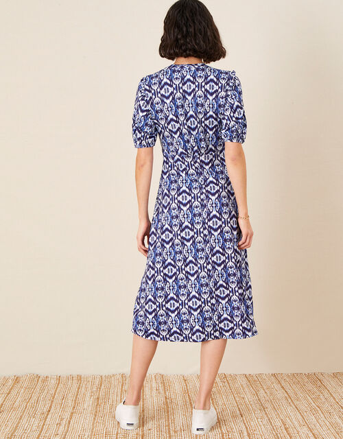 Ikat Printed Jersey Midi Dress Blue | Work Dresses | Monsoon UK.