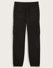 Jersey Lined Cargo Trousers, Black (BLACK), large