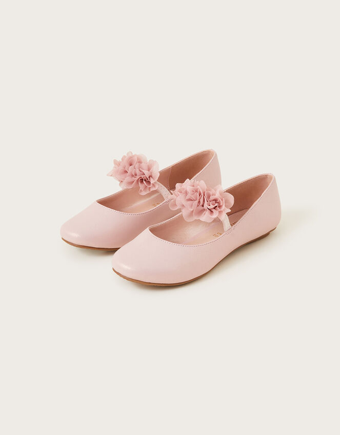 Corsage Strap Ballet Flats, Pink (PINK), large