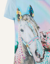 Majestic Horse T-Shirt , Blue (BLUE), large