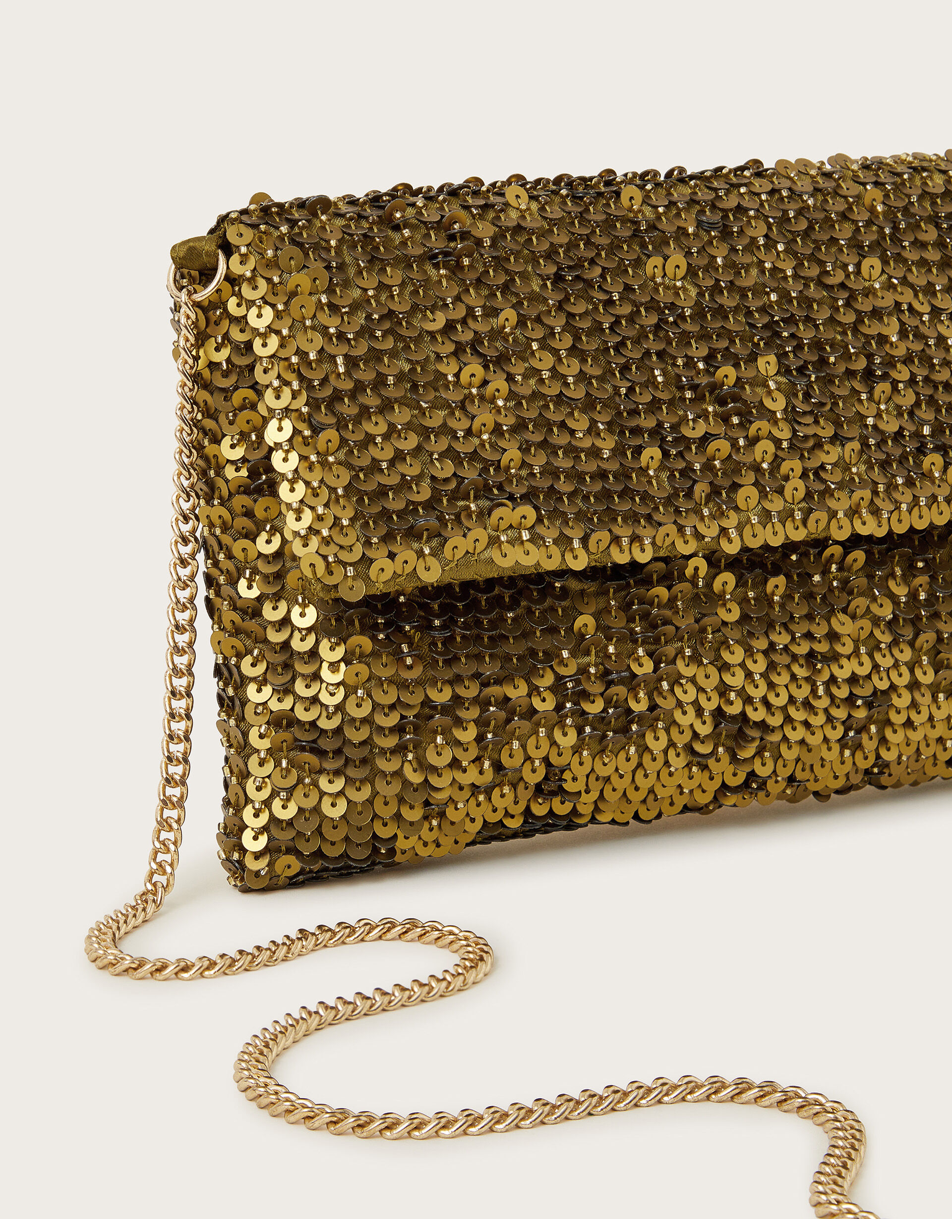 Sofia Sequin Clutch Bag Green Occasion Bags Monsoon UK